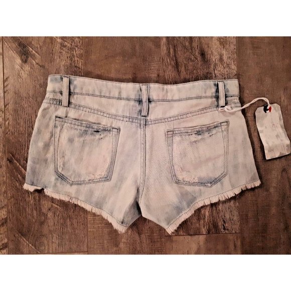 $143 Etienne Marcel Los Angeles EM7165 Embroidered Cutoff Denim Jean Shorts (27) - Picture 5 of 5